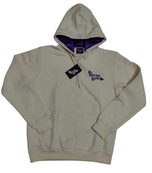 “Purple Fanta” Crème & Purple Positive Love Hoodie