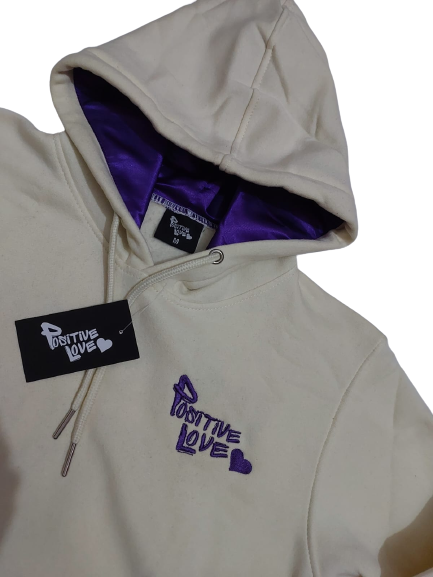 “Purple Fanta” Crème & Purple Positive Love Hoodie